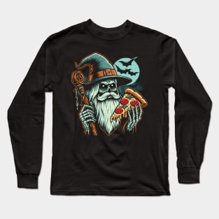 Pizza Wizard // Horror Design Long Sleeve T-Shirt